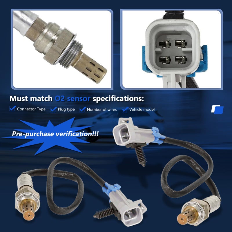 Maxfavor 234-4668Ã—2 2Pcs Upstream O2 Oxygen Sensor for 2003-2015 Chevy Silverado Malibu Impala Tahoe Suburban Avalanche,GMC Sierra Yukon/XL,Buick Cadillac Pontiac O2 Sensor 15284 25024470 21546 SG1857 - Image 3